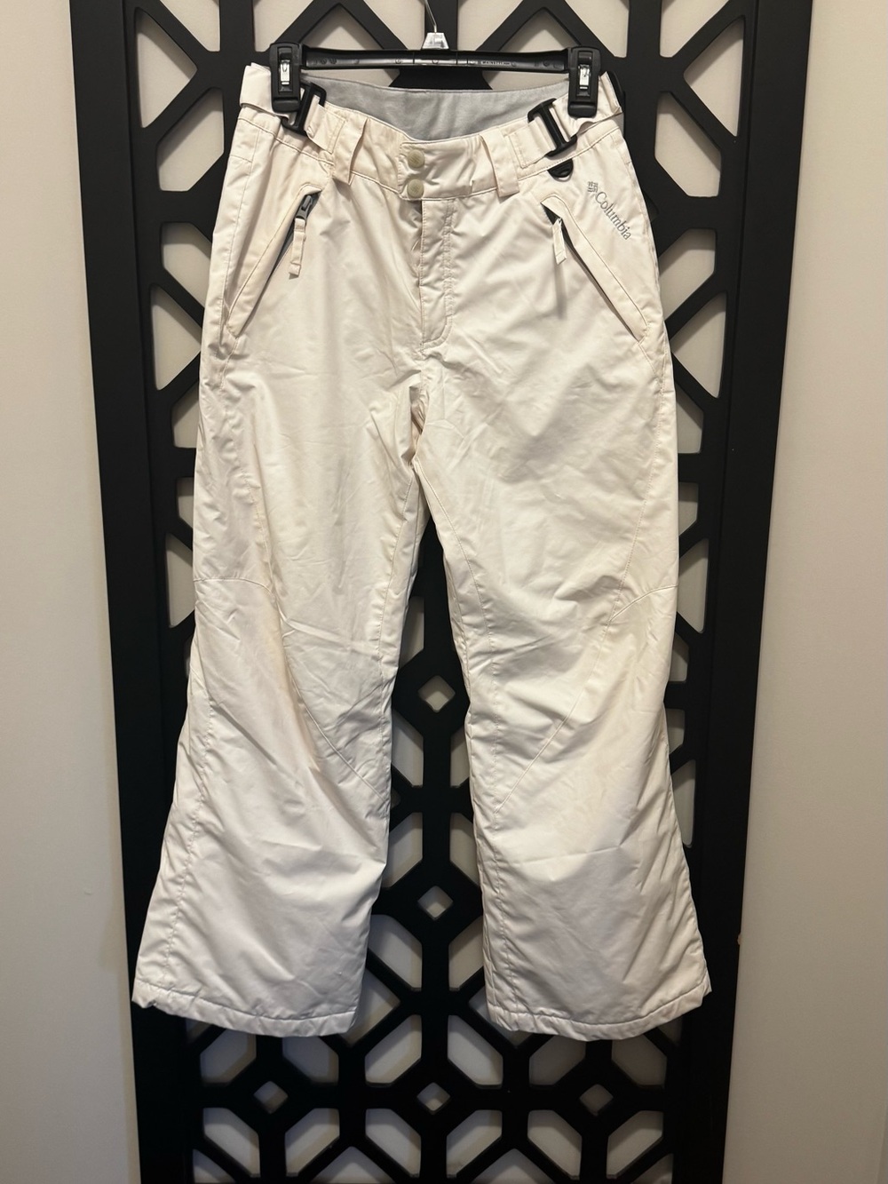 Columbia Youth 14/16  White Insulated Snow Pants with Zippered Pockets